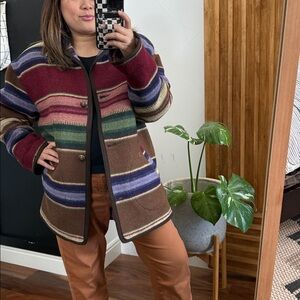 BRAETAN Wool Blend Southwestern Overjacket Retro Navajo Style. Size S Mens